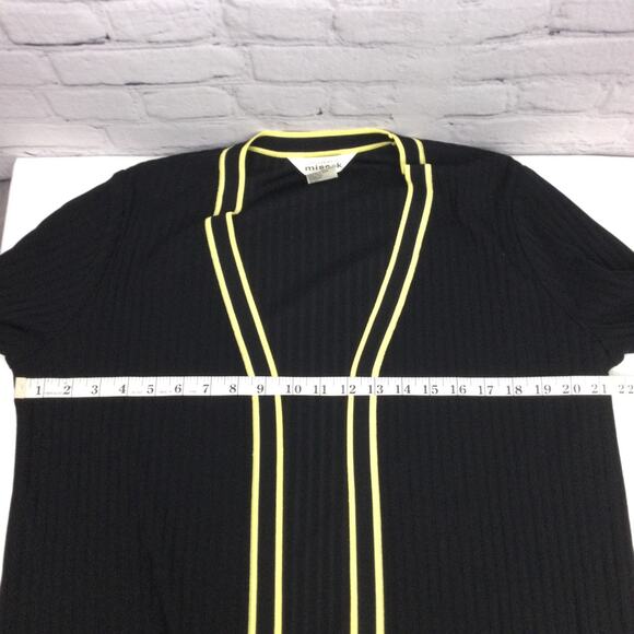 Exclusively Misook Women's Vintage Open Cardigan Duster Black Striped Size L - Picture 10 of 12